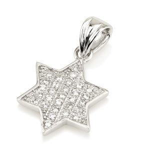 S SPECIAL FULL ZIRCON STONES STAR OF DAVID PENDANT