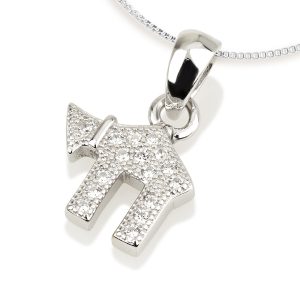 S ZIRCON STONES WHITE CHAI PENDANT