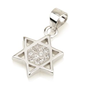 S ZIRCON STONES IN THE MIDDLE STAR OF DAVID PENDANT